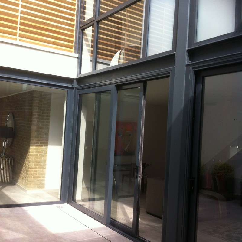 Anthracite aluminium sliding patio doors fitted in North Finchley